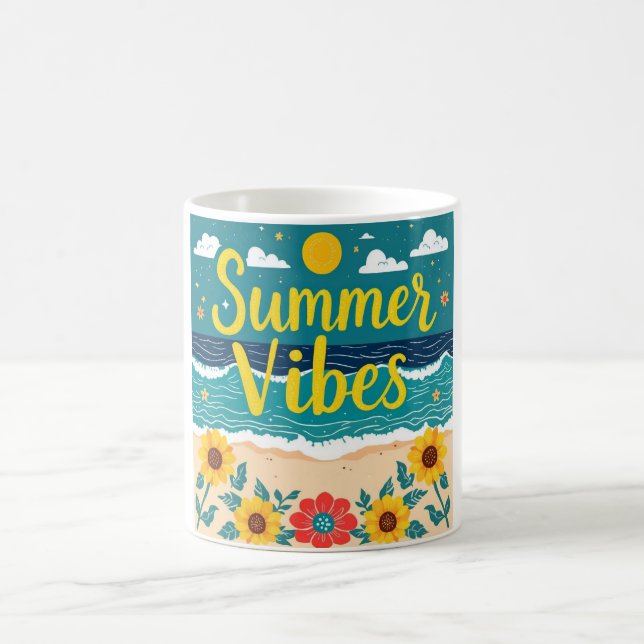 Sommer-Vibes-Ozean-Tasse Kaffeetasse (Mittel)