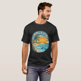 Sommer-Vibes Retro-Beach-Sonnenuntergang-T-Shirt T-Shirt