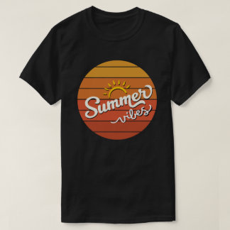 Sommer-Vibes Retro-Sonnenuntergang Herren T-Shirt
