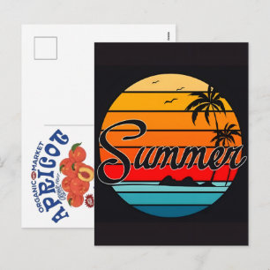 Sommer-Vibes Retro-Strand-Vintage-Küsten-Sonnensch Feiertagspostkarte