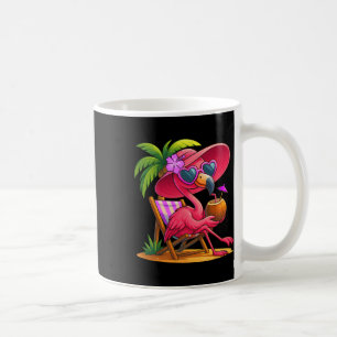 Sommer-Vibes Rosa Flamingo Strand Palme Sommer Kaffeetasse