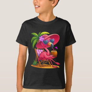 Sommer-Vibes Rosa Flamingo Strand Palme Sommer T-Shirt