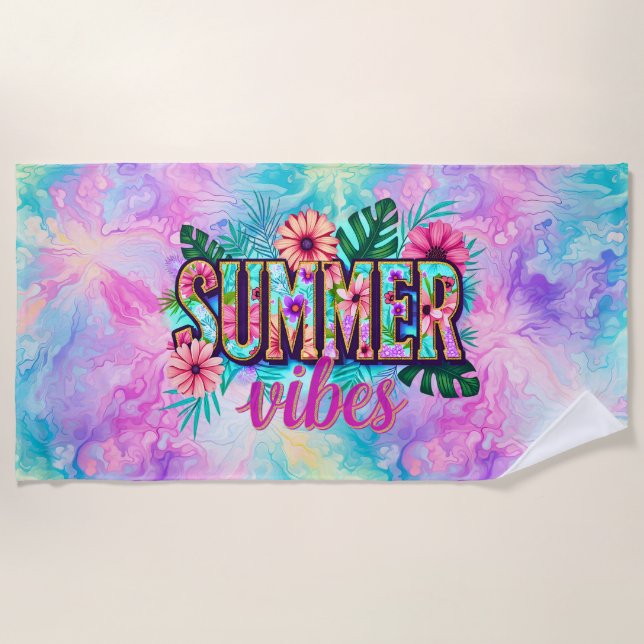 Sommer Vibes Strandtuch (Vorderseite)