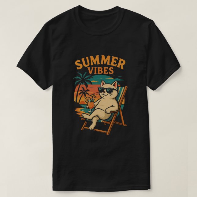 Sommer-Vibes-T-Shirt cool  T-Shirt (Design vorne)