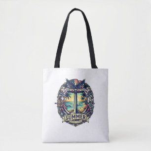Sommer-Vibes-Tropenstrand-Grafik-T-Shirt
