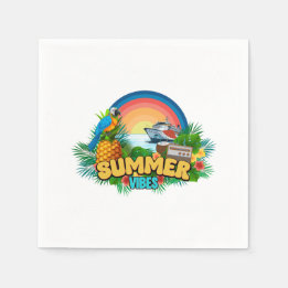 Sommer-Vibes-Urlaub-Strandparty Serviette