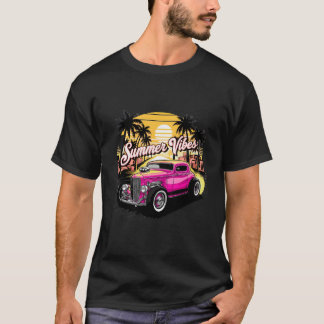 Sommer-Vibes Vintage-Auto Sonnenuntergang auf Herr T-Shirt
