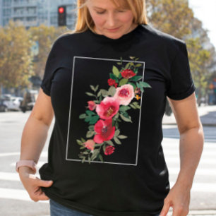 Sommer-Vibes: Wasserfarbe Vintage rosa Blumen T-Shirt