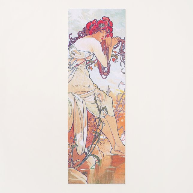 Sommer (vier Jahreszeiten), Alphonse Mucha Yogamatte (Vorderseite)