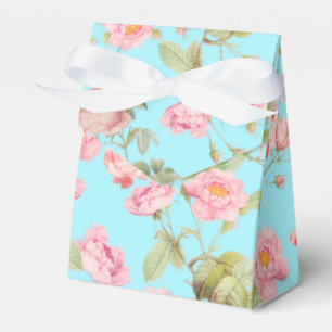 Sommer Viktorianische Vintage Rose Muster auf Aqua Geschenkschachtel