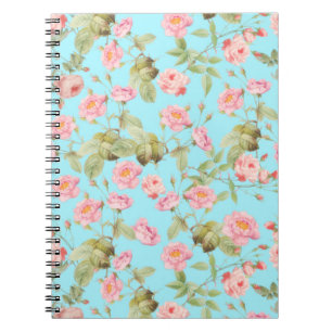 Sommer Viktorianische Vintage Rose Muster auf Aqua Notizblock