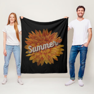 SOMMER VINTAG SUNFLOWER FLEECEDECKE