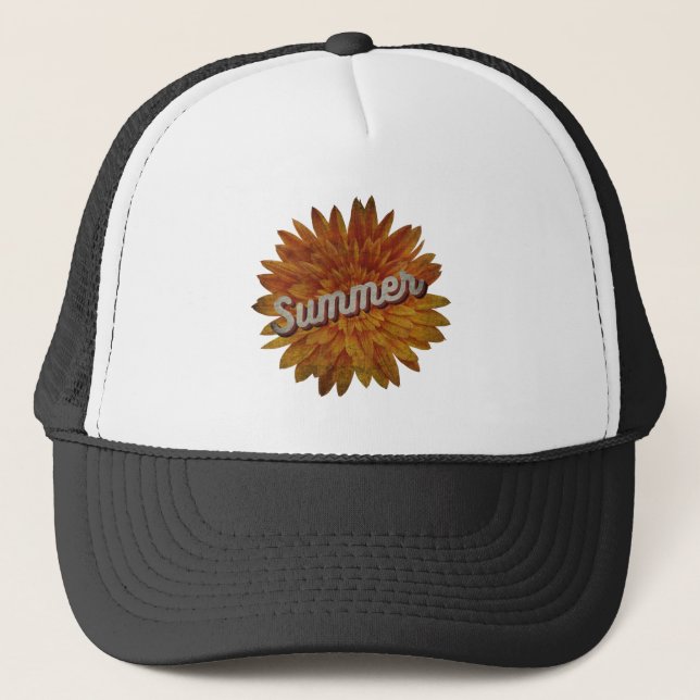 SOMMER VINTAG SUNFLOWER TRUCKERKAPPE (Vorderseite)