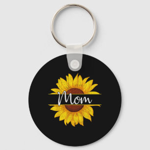 Sommer-Vintage-Gelbe-Sonnenblume-Grafik Sonnenblum Schlüsselanhänger