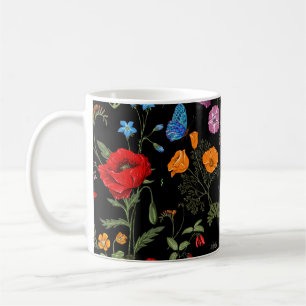 Sommer vintage nahtloses Muster. Botanische Tapete Kaffeetasse
