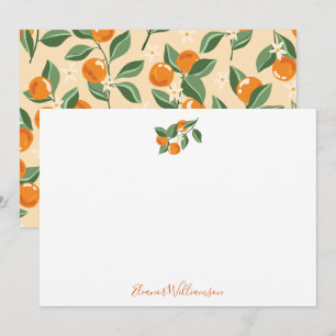 Sommer Vintage Orangen Boho Natur Personalisiert Dankeskarte