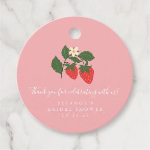 Sommer Vintage Rosa Erdbeere Boho Brautparty Geschenkanhänger