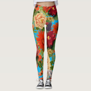 Sommer Vintager Garten glückliche Blume Muster Leggings