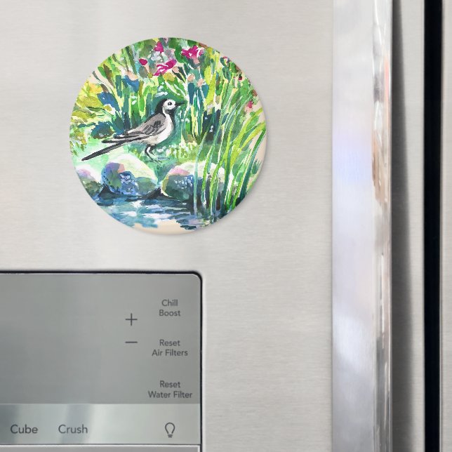 Sommer, Waggtail, wilde Blume Magnet (In Situ (Kühlschrank))