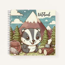 Sommer-Wanderwege - Süße Badge im Pine Notizbuch