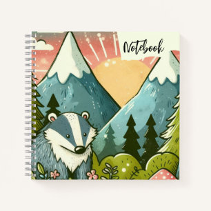 Sommer-Wanderwege - Süße Badge im Pine Notizbuch