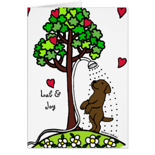 Sommer-Wasser-Spaß-Schokoladen-Labrador-Cartoon