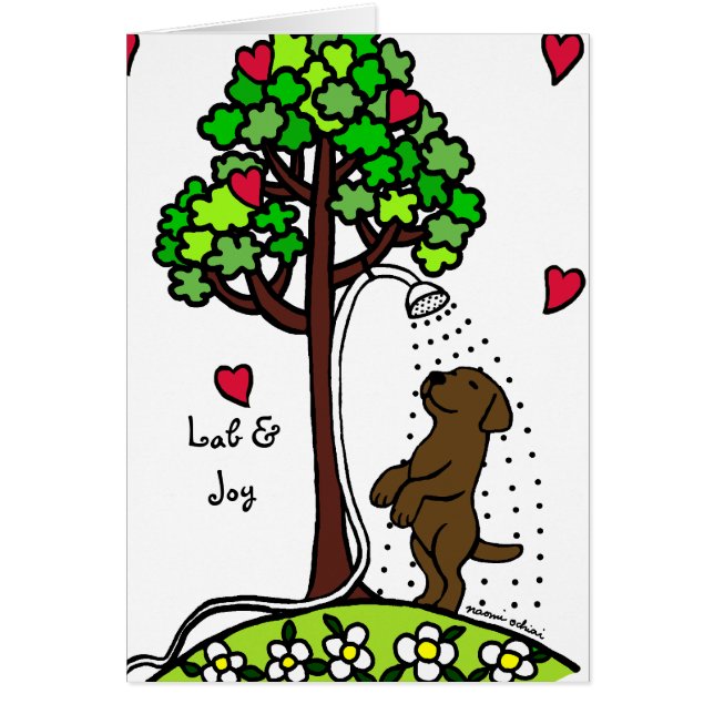 Sommer-Wasser-Spaß-Schokoladen-Labrador-Cartoon (Vorne)