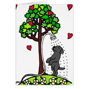 Sommer-Wasser-Spaß-Schwarz-Labrador-Cartoon