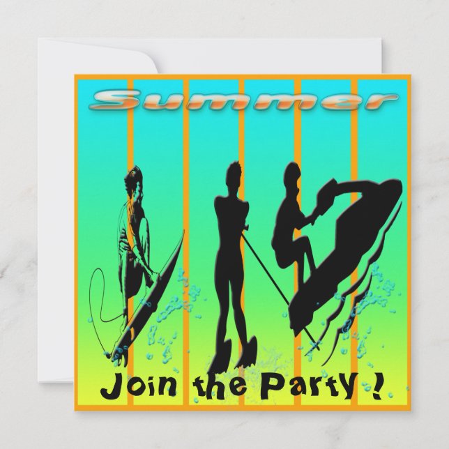 Sommer - Wasser-Sport-Einladung Einladung (Vorderseite)