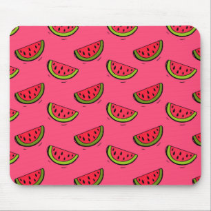 Sommer-Wassermelone auf rosa Muster Mousepad
