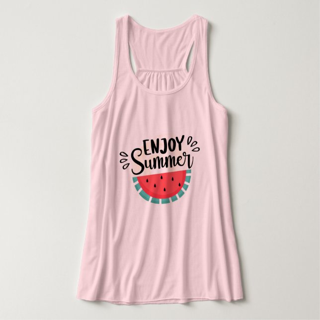 Sommer-Wassermelone genießen Tank Top (Design Vorderseite)