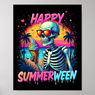 Sommer Wassermelone Jack-o-lantern Frohes Summerwe Poster