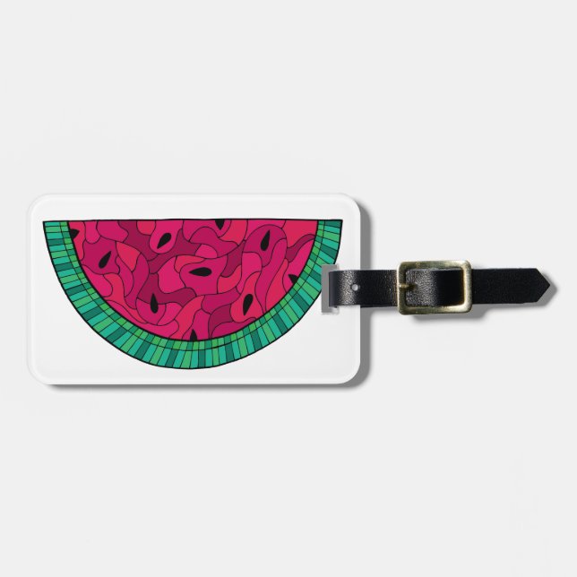 Sommer-Wassermelone-Mosaik Gepäckanhänger (Vorderseite horizontal)