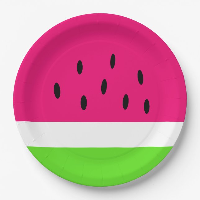 Sommer-Wassermelone Pappteller (Vorderseite)
