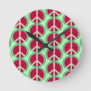 Sommer-Wassermelone Runde Wanduhr