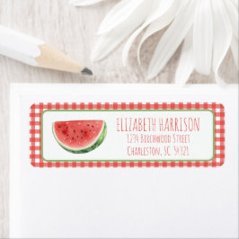 Sommer-Wassermelone und rotes Gingham-Karo