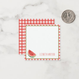 Sommer-Wassermelone und rotes Gingham-Karo Mitteilungskarte