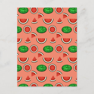 Sommer-Wassermelonen-Muster Postkarte