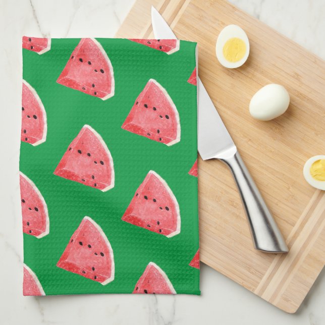 Sommer-Wassermelonen-Scheiben-Muster  Geschirrtuch (Viertel Falte)