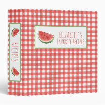 Sommer-Wassermelonen- und rotes Gingham-Karo-Rezep