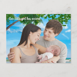 Sommer-Weihnachten-Baby-Mädchen-Dankeschön-Foto Postkarte