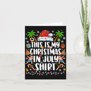 Sommer Weihnachten Santa Hut Sommer Strand Urlaub Karte