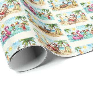 Sommer-Weihnachts-Geschenkpapier – Tropisches Weih Geschenkpapier