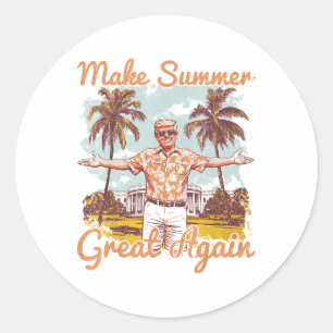 Sommer wieder groß Beach Urlaub lustig Trump Runder Aufkleber