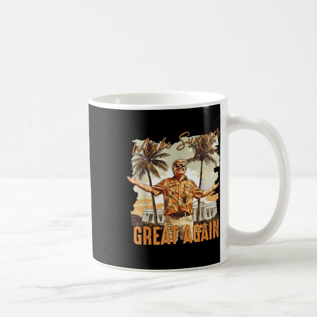 Sommer wieder groß Hawaii Beach Funny Trump V Kaffeetasse (Rechts)