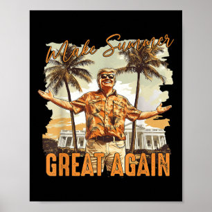 Sommer wieder groß Hawaii Beach Funny Trump V Poster