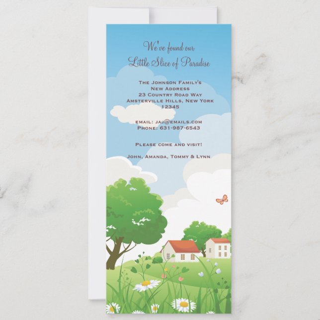 Sommer-Wiesen-bewegliche Mitteilung Einladung (Vorderseite)