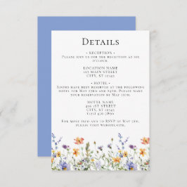 Sommer-Wildblume - Eintrittskarte für Hochzeiten Begleitkarte