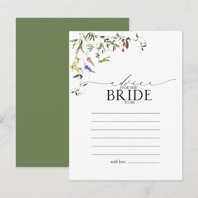 Sommer Wildblume Wasserfarbenberater zur Braut Postkarte (Vorne/Hinten)