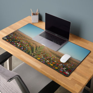 Sommer-Wildblume Wiese aus Overhead Schreibtischunterlage